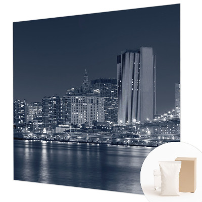 Premium wall mural for bedroom featuring a night city scene