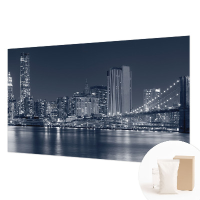 Premium wall mural for bedroom featuring a night city scene