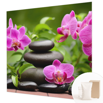 Decorative wall mural for living room with an orchid stone pattern