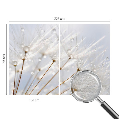 Premium photo wallpaper with a rosy dandelion motif