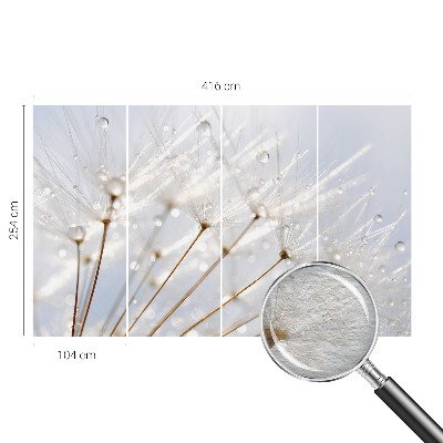 Premium photo wallpaper with a rosy dandelion motif