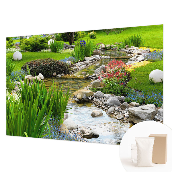 Non-woven photo wallpaper with an idyllic garden motif