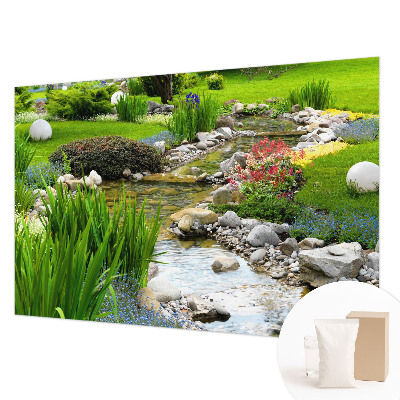 Non-woven photo wallpaper with an idyllic garden motif