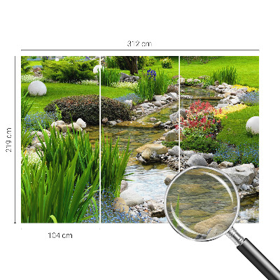 Non-woven photo wallpaper with an idyllic garden motif