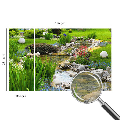 Non-woven photo wallpaper with an idyllic garden motif