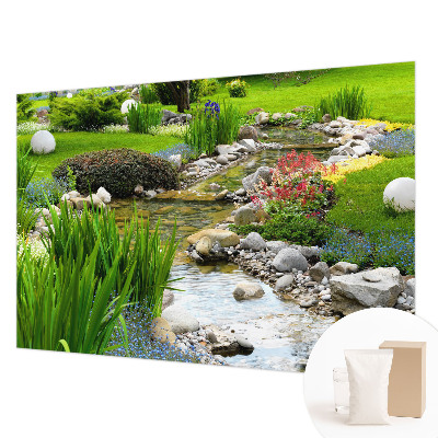 Non-woven photo wallpaper with an idyllic garden motif