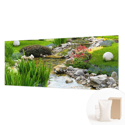 Non-woven photo wallpaper with an idyllic garden motif