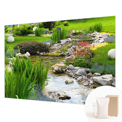 Non-woven photo wallpaper with an idyllic garden motif