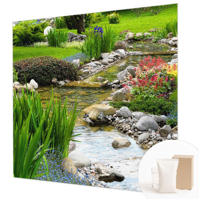 Non-woven photo wallpaper with an idyllic garden motif