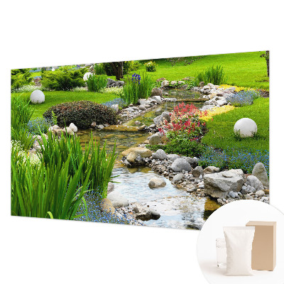 Non-woven photo wallpaper with an idyllic garden motif