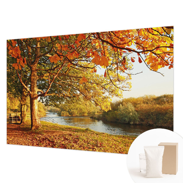 Photo wall mural with a coastal autumn motif
