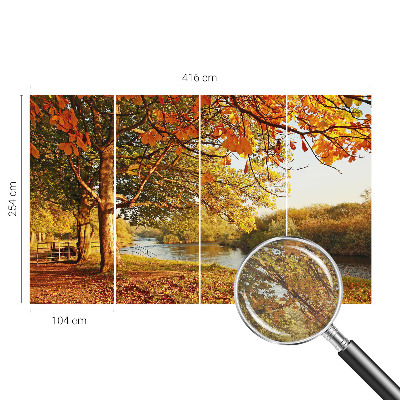 Photo wall mural with a coastal autumn motif