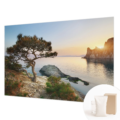 Wallpaper mural for living room featuring a peaceful nature scene