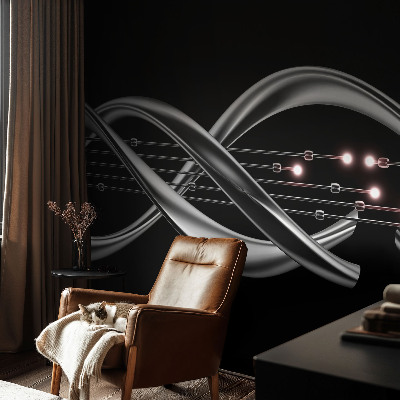 Wall mural for bedroom with a braided pattern