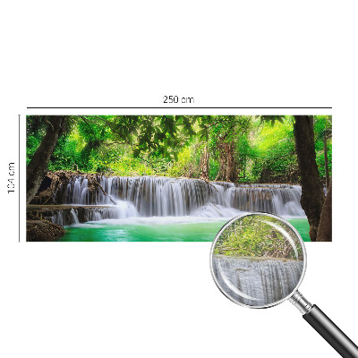 Photo wall mural with a forest waterfall motif
