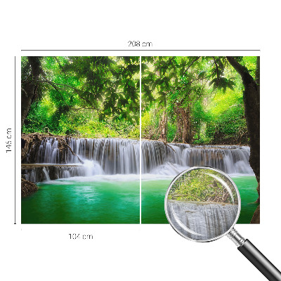Photo wall mural with a forest waterfall motif