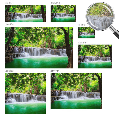 Photo wall mural with a forest waterfall motif