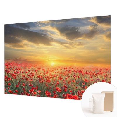 Bedroom wall mural wallpaper Poppy field