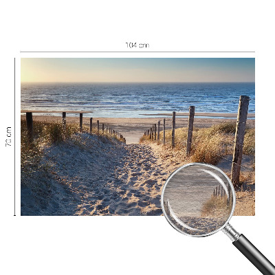 Modern wall mural featuring a beach path scene