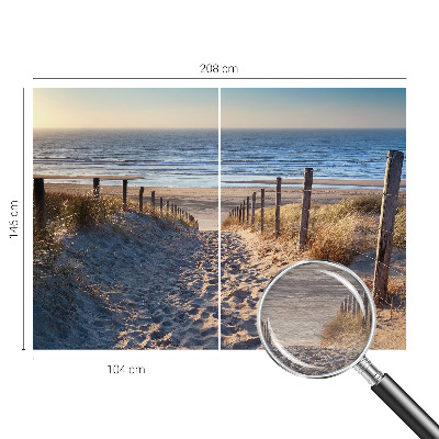 Modern wall mural featuring a beach path scene
