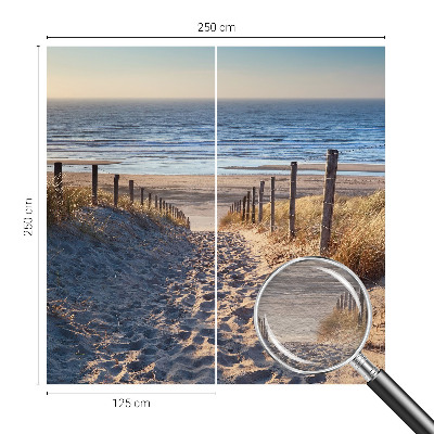 Modern wall mural featuring a beach path scene
