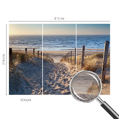 Modern wall mural featuring a beach path scene