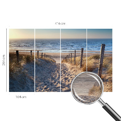 Modern wall mural featuring a beach path scene