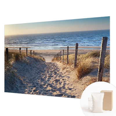 Modern wall mural featuring a beach path scene