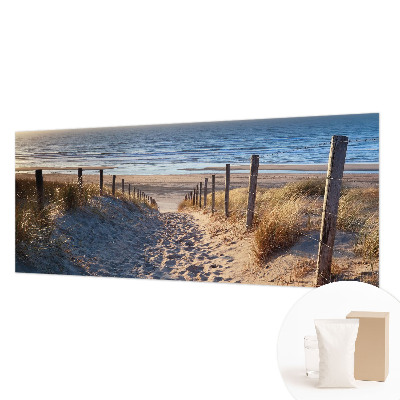 Modern wall mural featuring a beach path scene