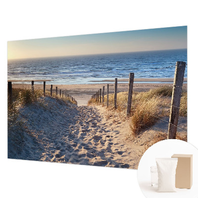 Modern wall mural featuring a beach path scene