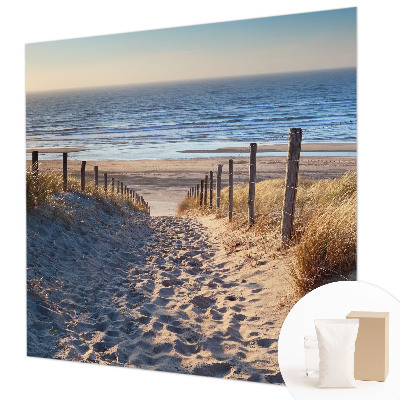 Modern wall mural featuring a beach path scene