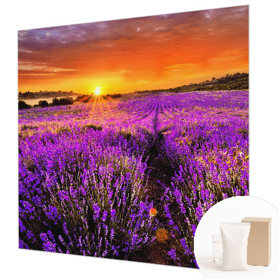 Wallpaper mural for living room with a lavender sunset design