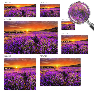 Wallpaper mural for living room with a lavender sunset design