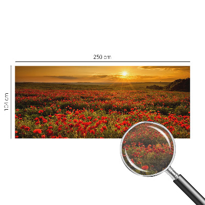 High quality wall mural wallpaper with a poppy field design