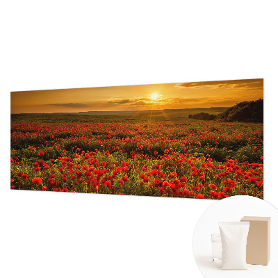 High quality wall mural wallpaper with a poppy field design