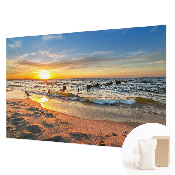 Premium wall mural for bedroom featuring a beach sunset scene
