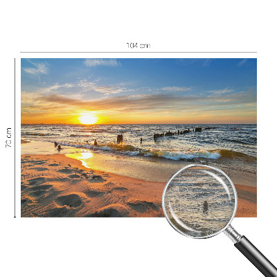 Premium wall mural for bedroom featuring a beach sunset scene