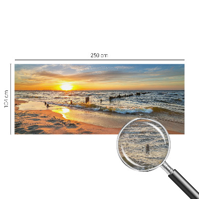 Premium wall mural for bedroom featuring a beach sunset scene