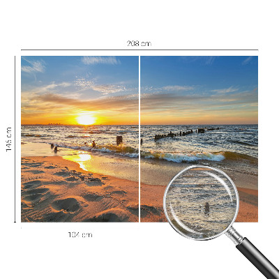 Premium wall mural for bedroom featuring a beach sunset scene