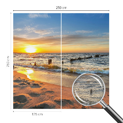 Premium wall mural for bedroom featuring a beach sunset scene