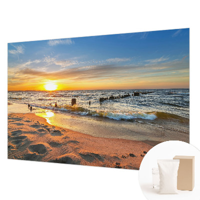 Premium wall mural for bedroom featuring a beach sunset scene