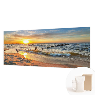 Premium wall mural for bedroom featuring a beach sunset scene