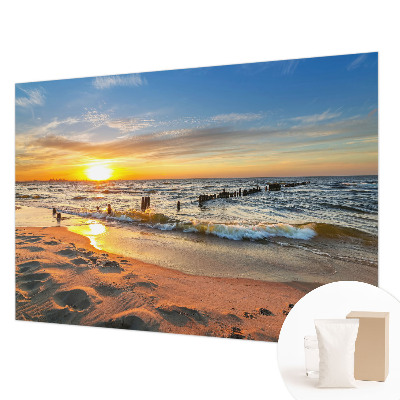 Premium wall mural for bedroom featuring a beach sunset scene