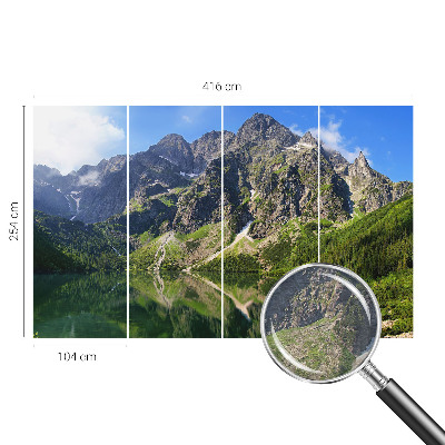 Premium photo wallpaper with a picturesque mountain motif