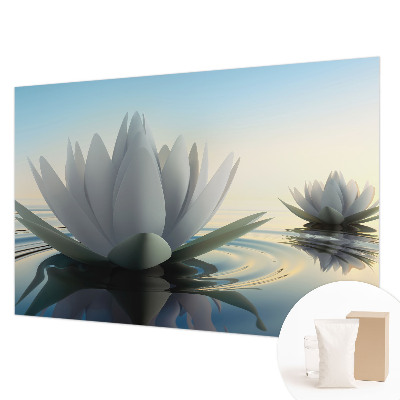 Non-woven wall mural featuring a water lilies design
