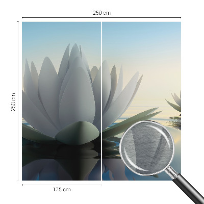 Non-woven wall mural featuring a water lilies design