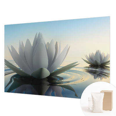 Non-woven wall mural featuring a water lilies design