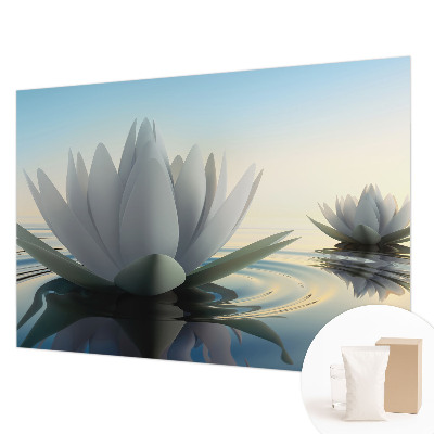 Non-woven wall mural featuring a water lilies design