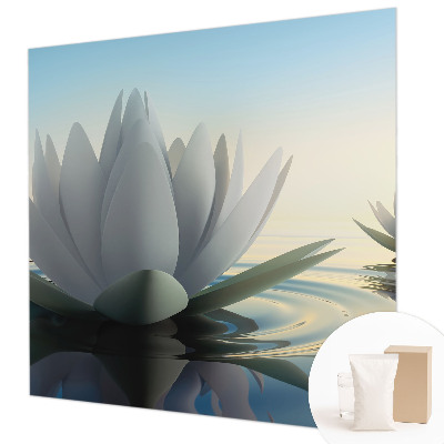 Non-woven wall mural featuring a water lilies design