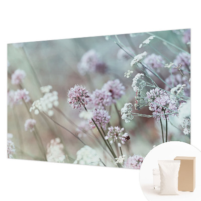 Wallpaper mural with a wildflower design